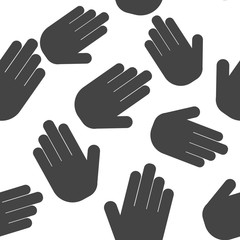 Hand icon vector. Vector hand illustration seamless pattern on a white background.