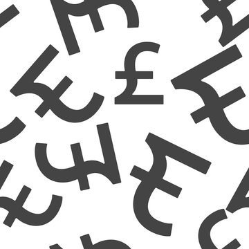 Vector Image Of A Pound Sign. Vector Illustration Pound Seamless Pattern On A White Background.