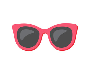 Summertime holiday elements vector, sunglasses isolated icon in flat style. Eyewear protecting eyes from sun rays. Cool red and black stylish accessories