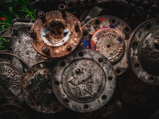 old clock mechanism of gears