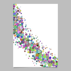 Curved blank abstract scattered confetti circle poster background - vector page template graphic design