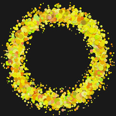 Abstract blank dispersed confetti circle background template - vector illustration