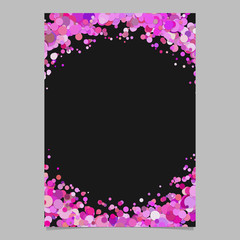 Blank abstract confetti circle brochure background template from scattered dots - vector document frame graphic design