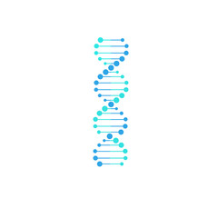 DNA symbol. strand Isolated on white background