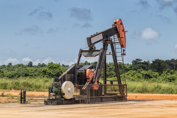 Machine to explore oil on land. Africa. Angola