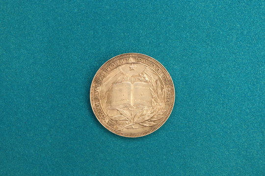 Silver medal of soviet scholl graduator for excellent study