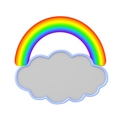 3D Rendering of cloud and rainbow