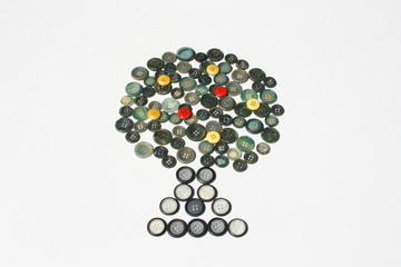 Blühender Baum aus Knöpfen