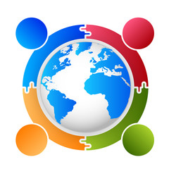 Global Leadership Teamwork Solutions Vector