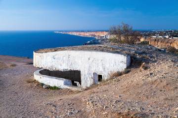 White concrete bunker from WWII