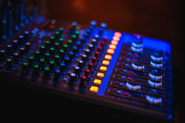 Audio control panel, opening music for entertainment