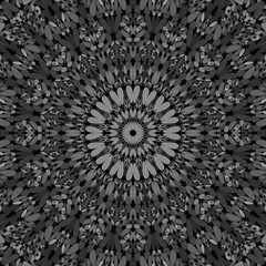 Grey flower mosaic mandala pattern wallpaper - tribal abstract vector background graphic
