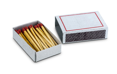 Box of matches isolated on white background