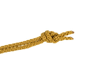 Twine rope or Jute Rope with Knot isolated on White Background