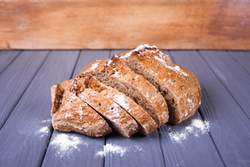 fresh bread with flour