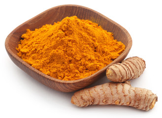 Raw turmeric with powder