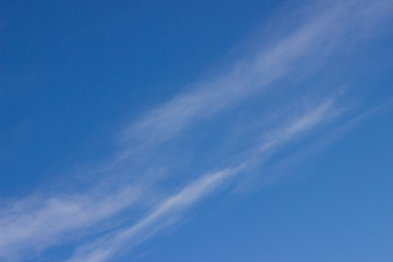 spring blue sky with white fluffy clouds