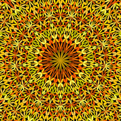 Orange petal garden mandala pattern wallpaper design - geometrical abstract vector meditation background graphic