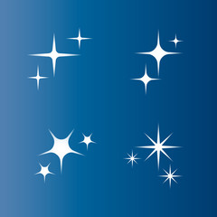 Sparkle, star icon set. Vector illustration, flat design.
