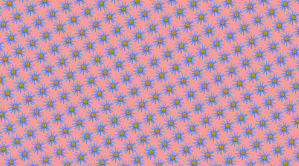 blue daisy background. spring background. trimmed real flower. Colorful background.