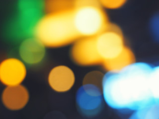 Abstract background of bokeh city lights, out of focus light painting