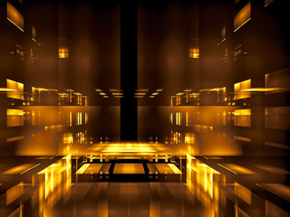 Abstract portal or scene in tech style - digitally generated image