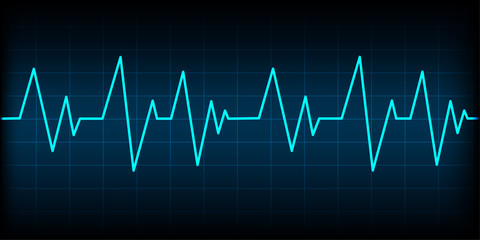 Blue Heart pulse monitor with signal.Vector tech line wave and technology digital business using as background and wallpaper