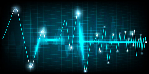 Blue Heart pulse monitor with signal