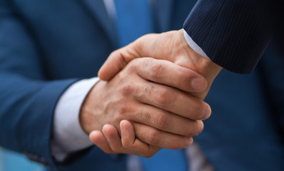 Two business people shaking hands, businessman, hand