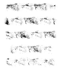 Painted grunge stripes set. Black labels, background, paint texture. Brush strokes vector. Handmade design elements. Vector illustration