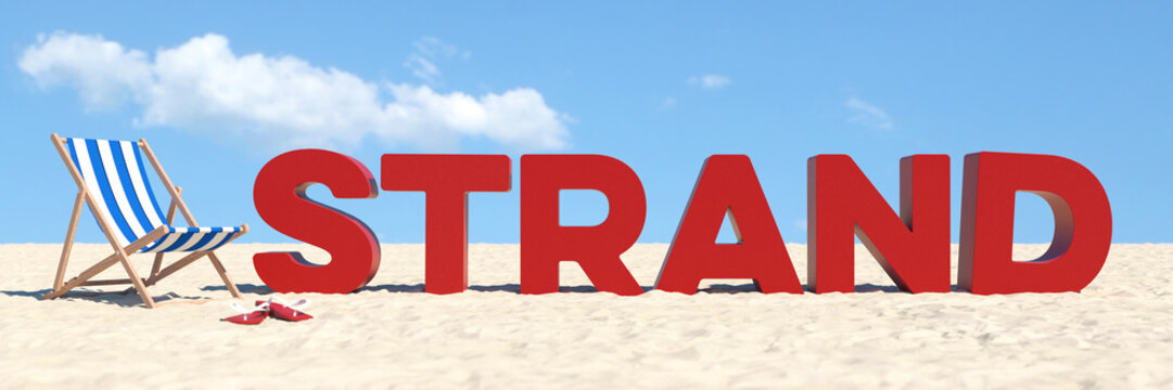 Strand Konzept mit Slogan im Sand