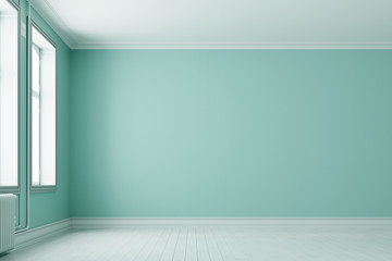 Wand in Pastell Grün in leerer Altbau Wohnung © Robert Kneschke