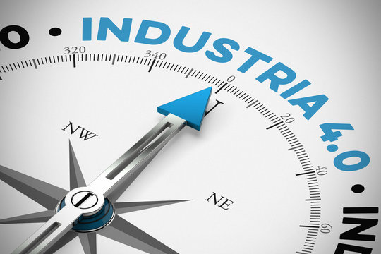 Pfeil zeigt Industria 4.0 / Industrie 4.0