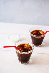 2 glasses of iced coffee