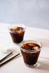 2 glasses of iced coffee