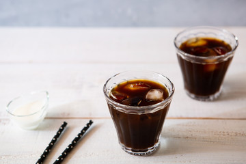 2 glasses of iced coffee