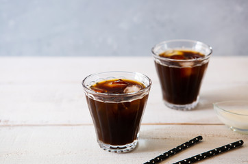 2 glasses of iced coffee