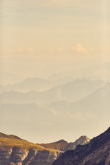View from Säntis into the surrounding mountain landscape