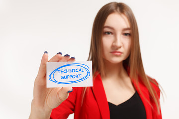 Business, technology, internet and networking concept. Young entrepreneur showing keyword:...