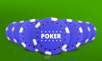 Casino poker chips. Concept for flyer, banner, poster. Vector illustration.