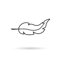 black feather icon- vector illustration