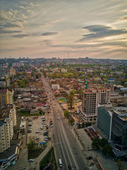 Aerial drone view of kishinev city