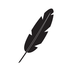 black feather icon- vector illustration