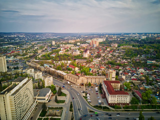 Fototapeta na wymiar Aerial drone view of kishinev city