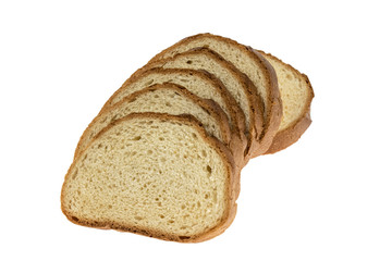 Sliced ​​sandwich bread isolated on white background