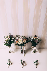 A wedding bouquet of roses.