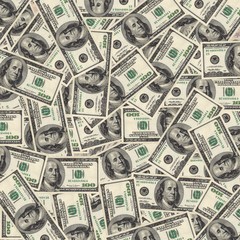 One hundred dollar bills background