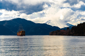 Mt Fuji and lake Ashinoko