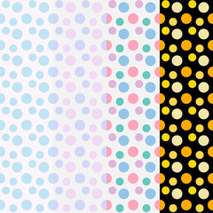 4 style seamless polka dots pattern