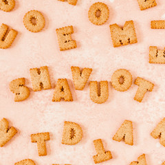 Crackers Arranged as a Word Shavout